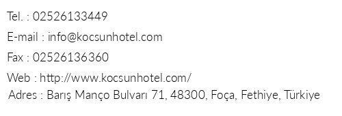 Ko Sun Hotel telefon numaralar, faks, e-mail, posta adresi ve iletiim bilgileri